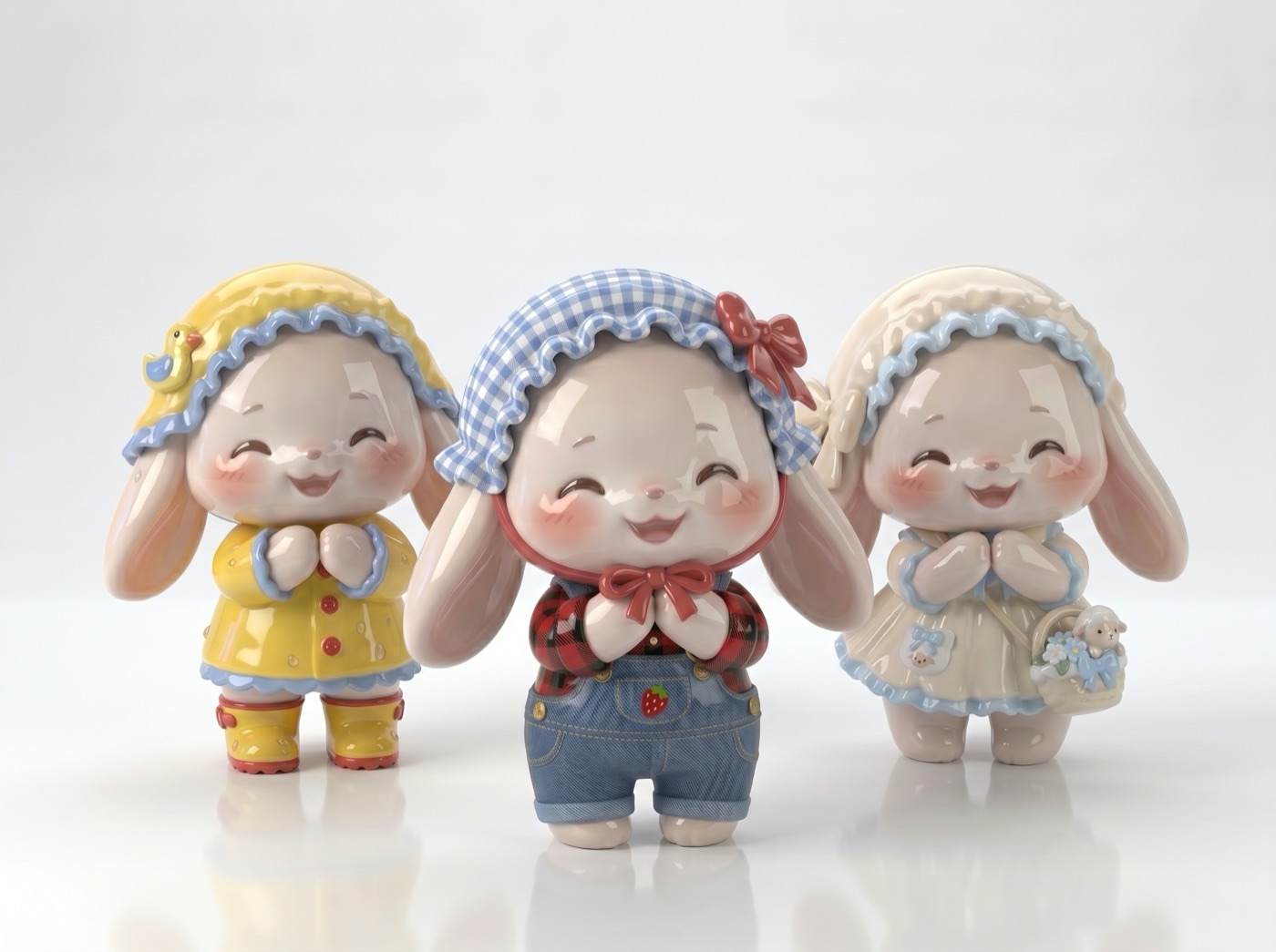 Yumi Cottage series — cottagecore ceramic bunnies